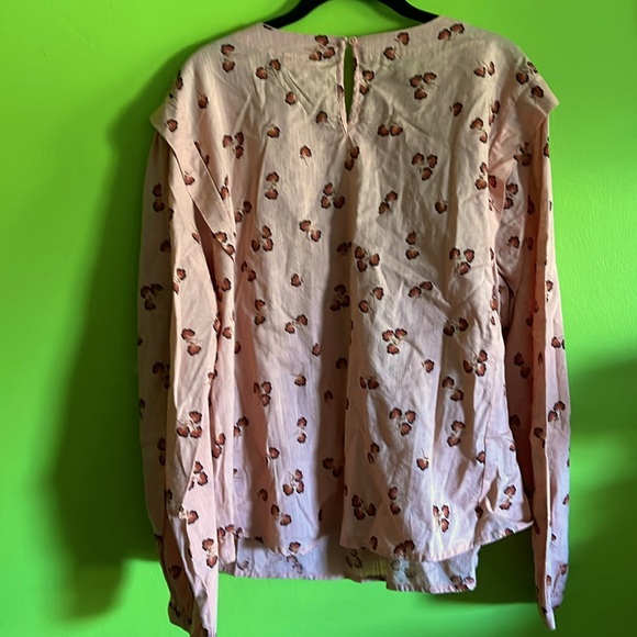 A.N.A. Peach Floral Long Sleeve Blouse Size XXL - Picture 5 of 6